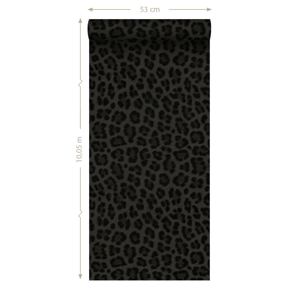 Peave specificatie Uitvoerbaar Origin behang - panterprint - donkergrijs en zwart - 0.53 x 10.05 m | Leen  Bakker