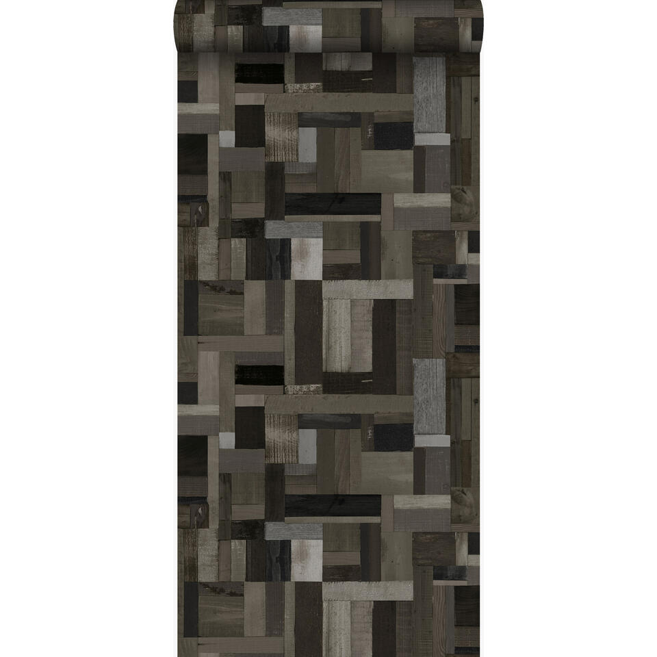 Origin behang - sloophout motief - zwart en grijs - 53 cm x 10.05 m product