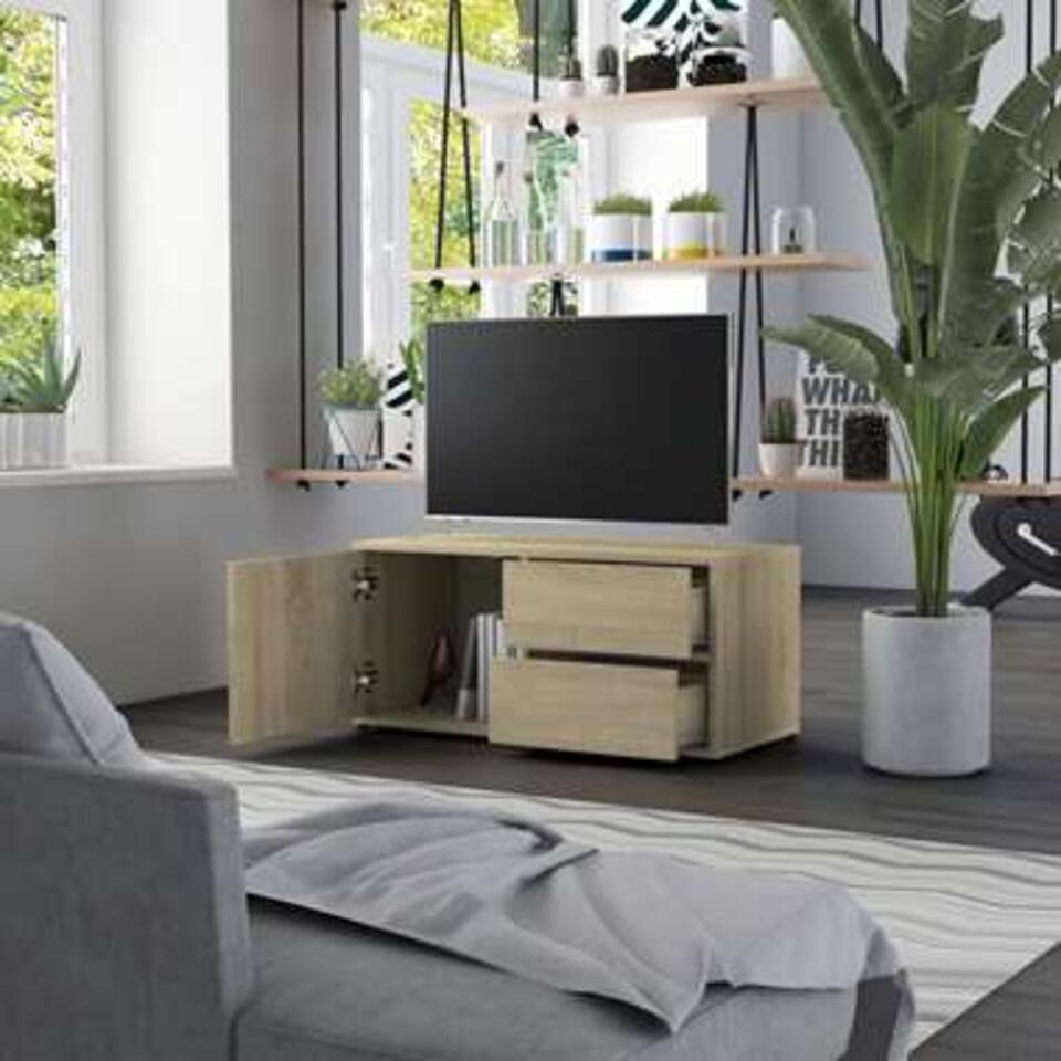 VIDAXL Tv-meubel 80x34x36 cm spaanplaat sonoma eikenkleurig