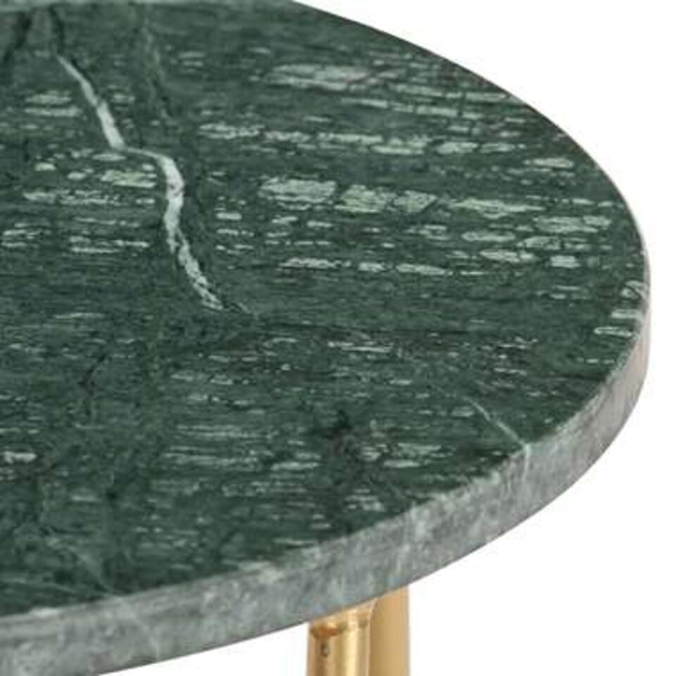 VIDAXL Salontafel 40x40x40 cm echte steen met marmeren textuur groen
