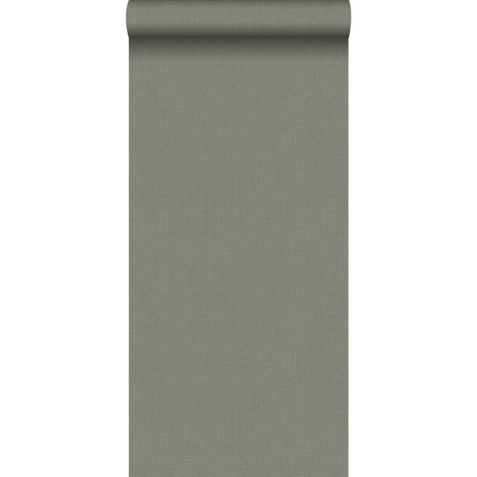 ESTAhome behang - linnenstructuur - olijfgroen - 0.53 x 10.05 m product