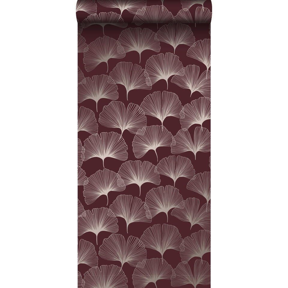 Origin behang - ginkgo bladeren - rood en goud - 0.53 x 10.05 m product