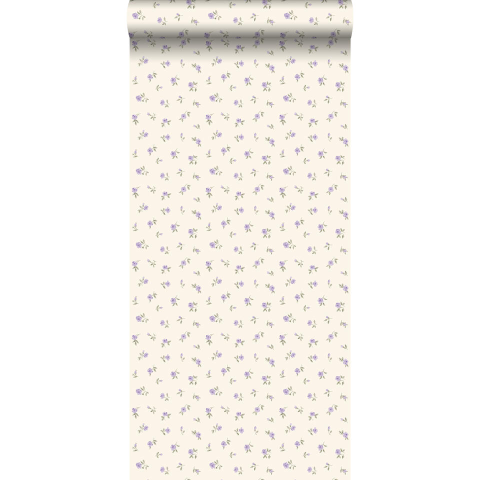 ESTAhome behang - kleine roosjes - paars - 53 cm x 10,05 m product