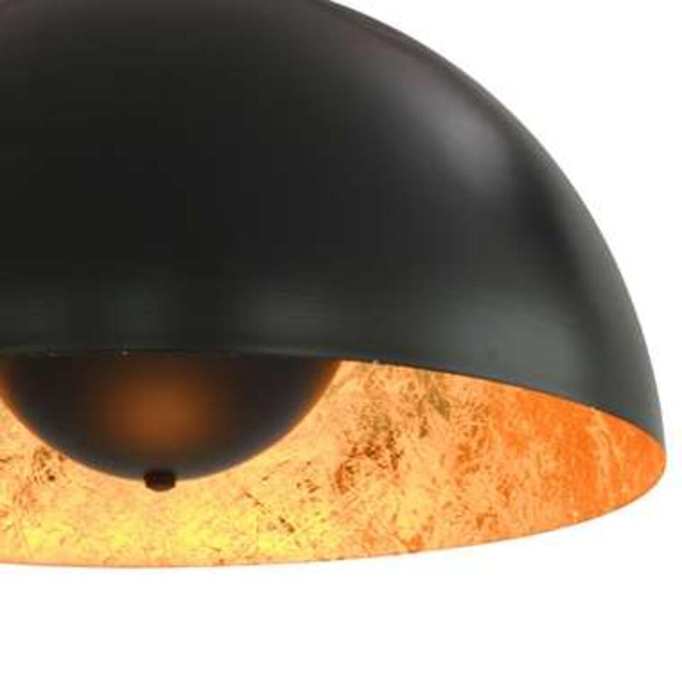 VIDAXL Plafondlampen 2 st halfrond E27 40 cm zwart en goudkleurig