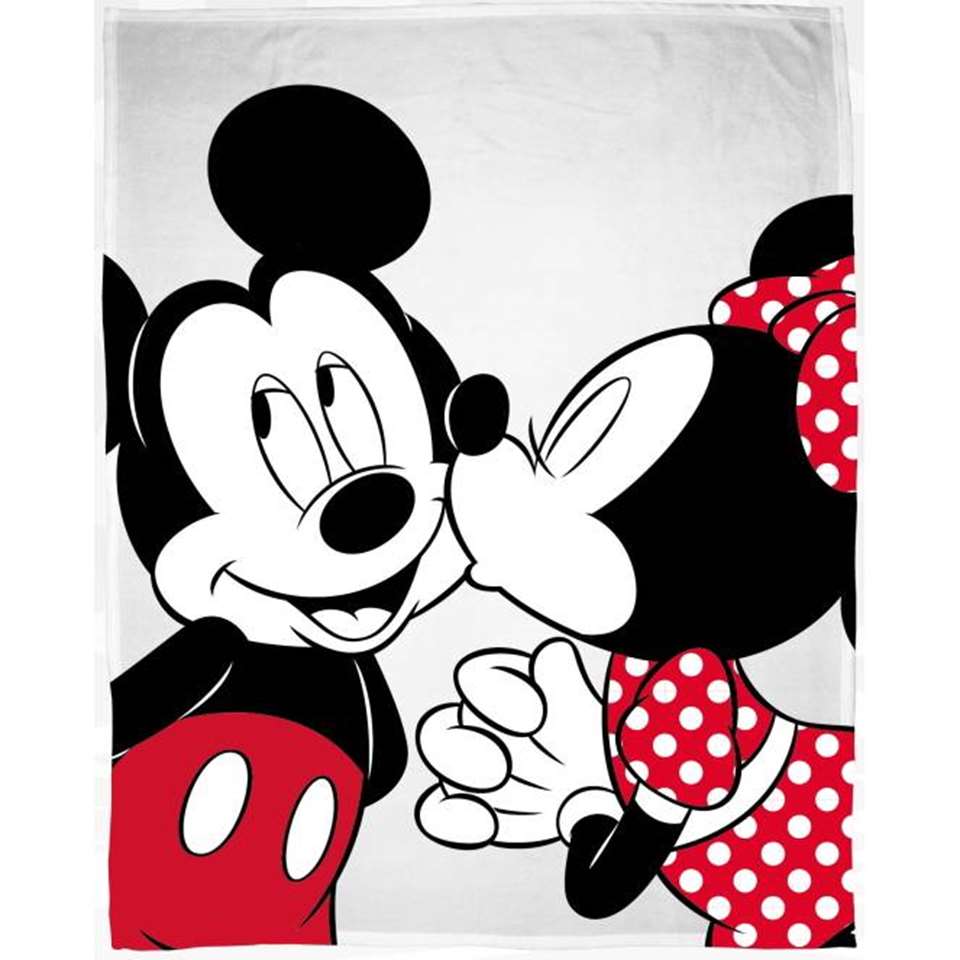 Disney Minnie Mouse Kiss - Fleeceplaid - 130 x 160 cm - Wit