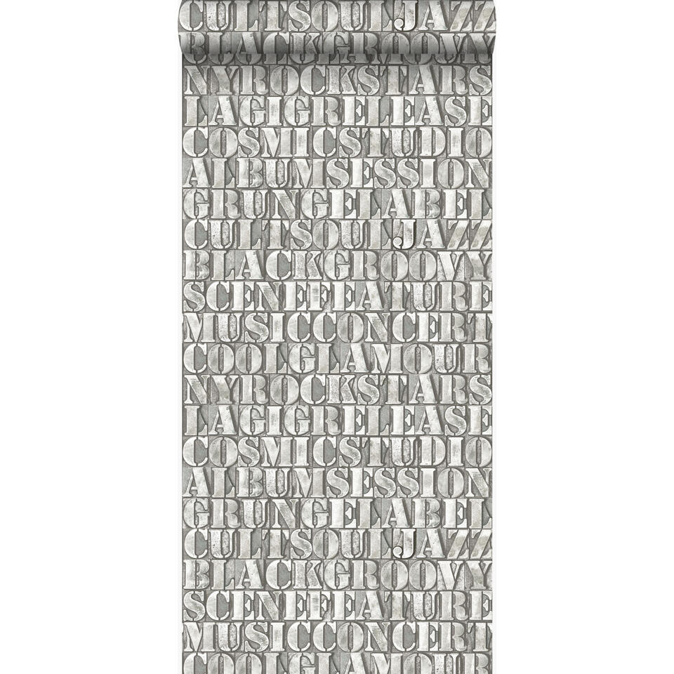 Origin behang - oude ijzeren zetletters - beige - 53 cm x 10.05 m product