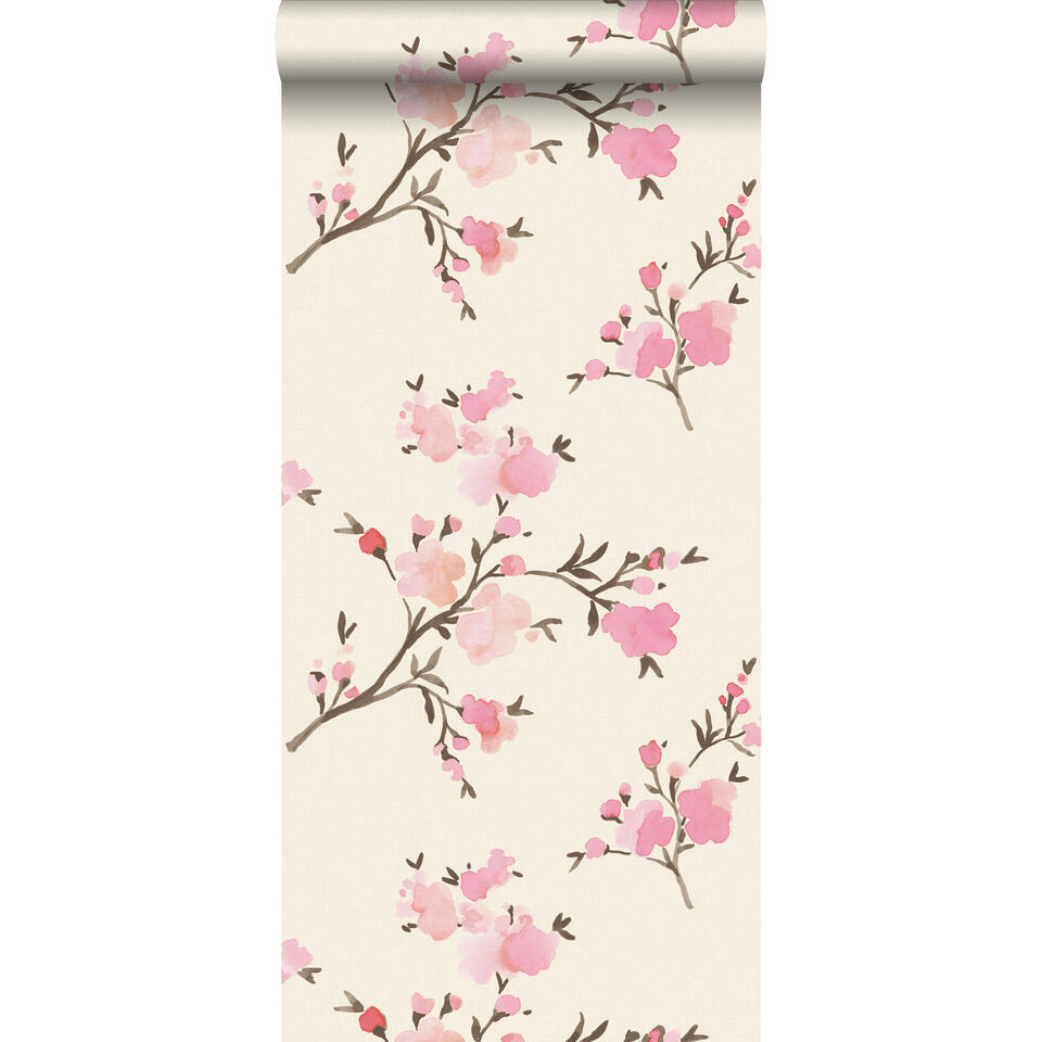 ESTAhome behang - kersenbloesems - roze - 0.53 x 10.05 m product