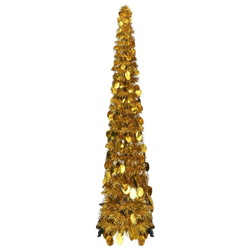VIDAXL Kunstkerstboom pop-up 120 cm PET goudkleurig