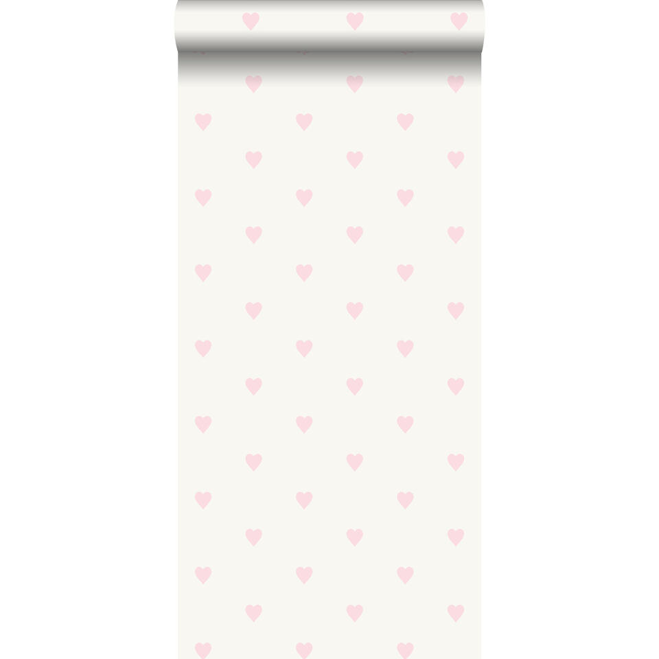 Origin behang - hartjes - roze en wit - 0.53 x 10.05 m product