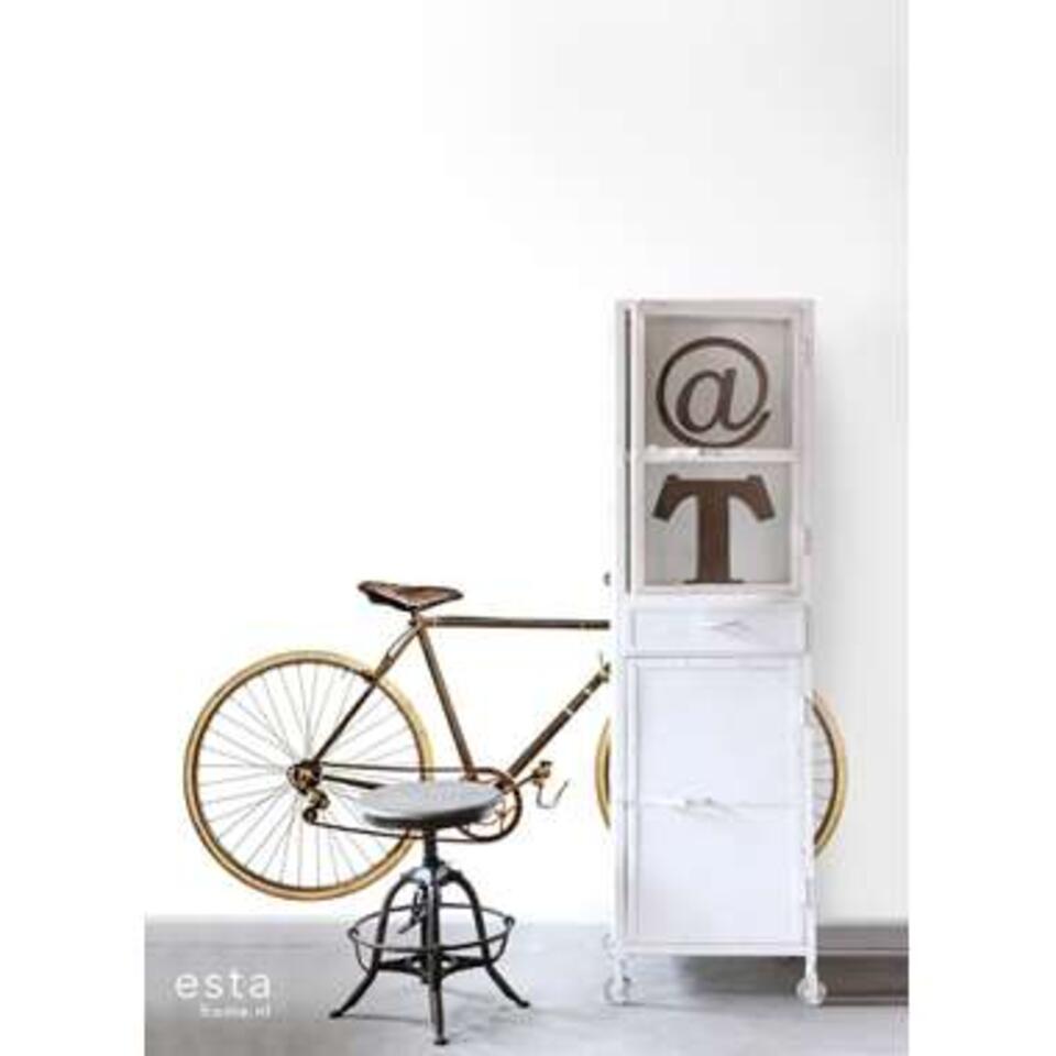 Ruimteschip Ochtend mosterd ESTAhome fotobehang - fiets - wit, bruin, beige - 232.5 cm x 2.79 m | Leen  Bakker