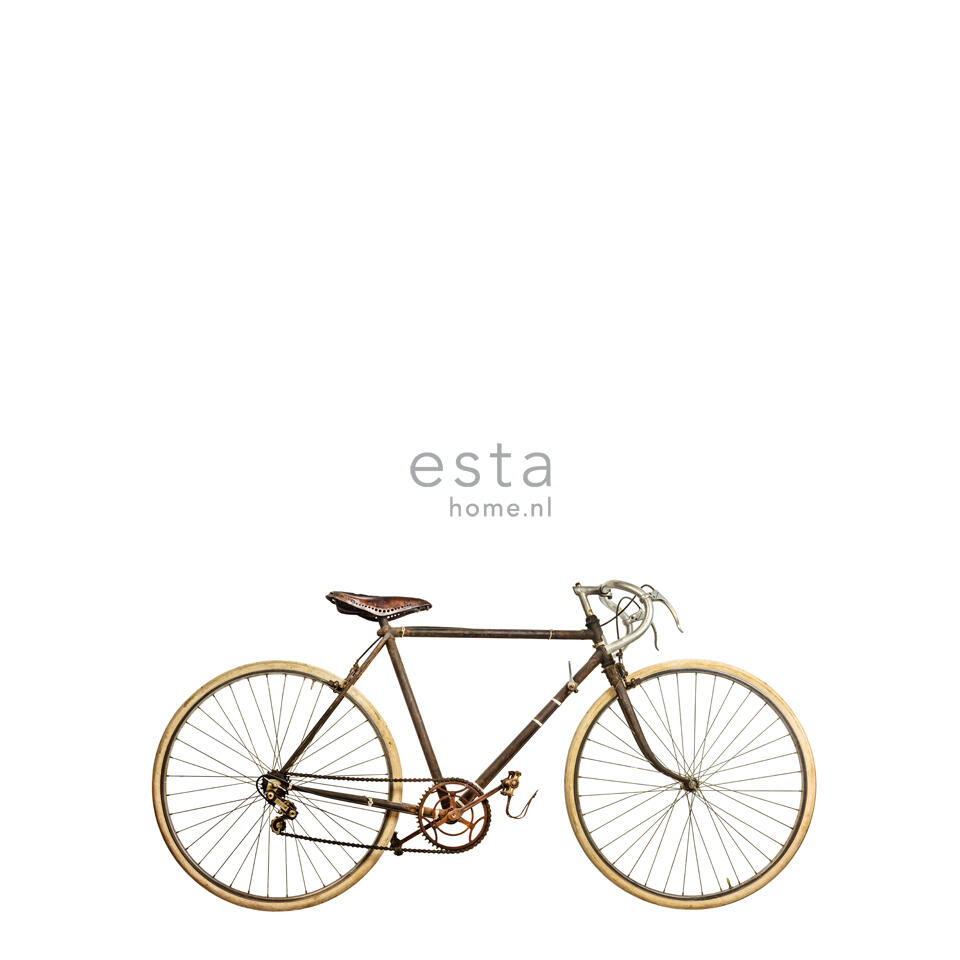 Nucleair Fervent ring ESTAhome fotobehang - fiets - wit, bruin, beige - 232.5 cm x 2.79 m | Leen  Bakker