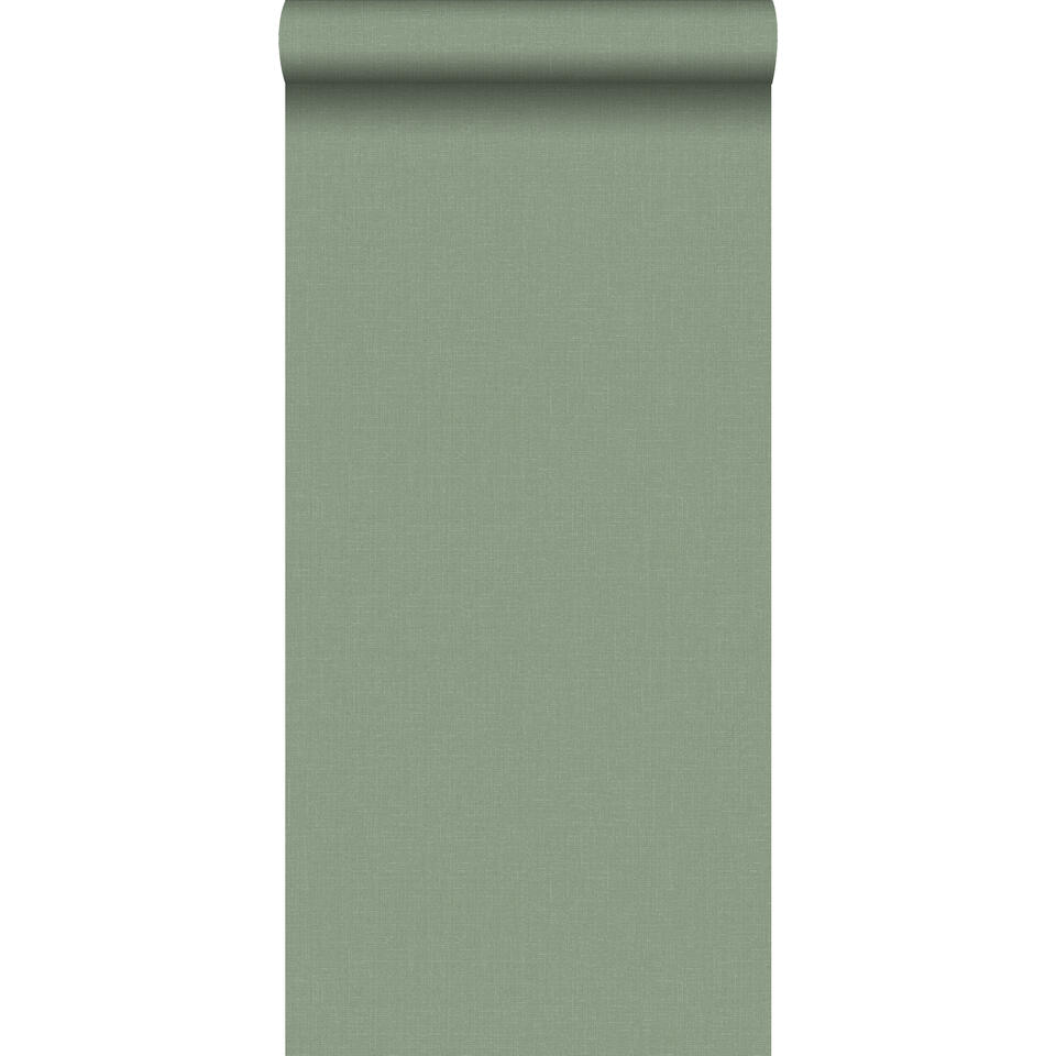 Prime Klap rijkdom ESTAhome behang - linnenstructuur - jade groen - 0.53 x 10.05 m | Leen  Bakker