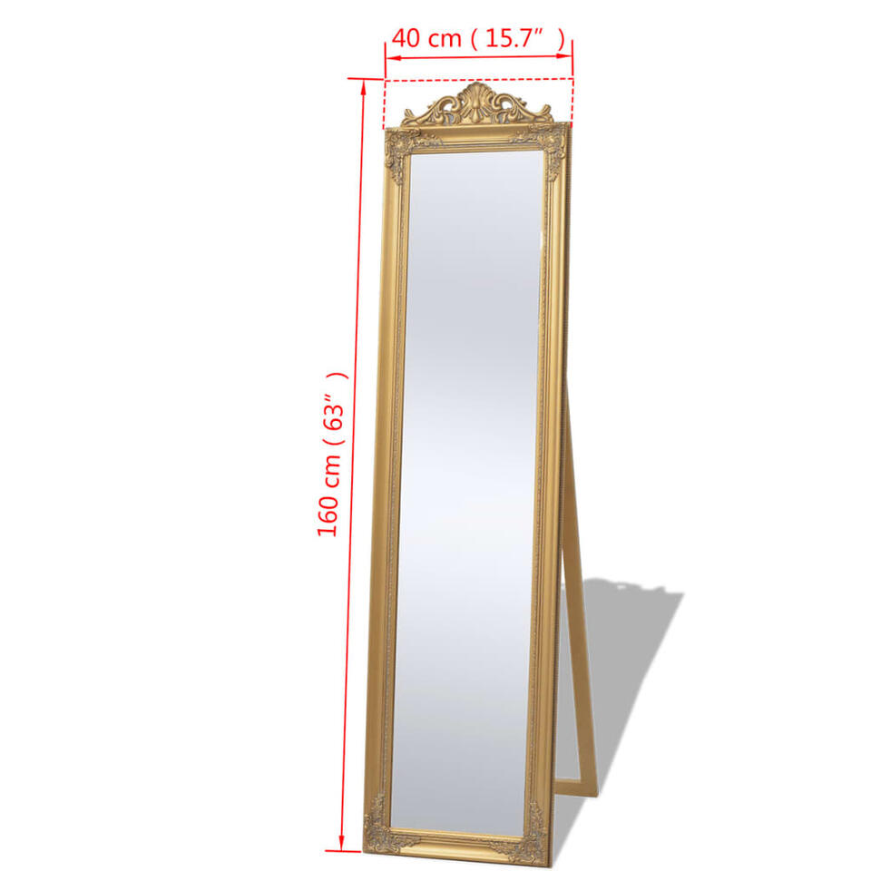 geur Ontembare Nationaal VIDAXL Vrijstaande spiegel Barok 160x40cm goud | Leen Bakker
