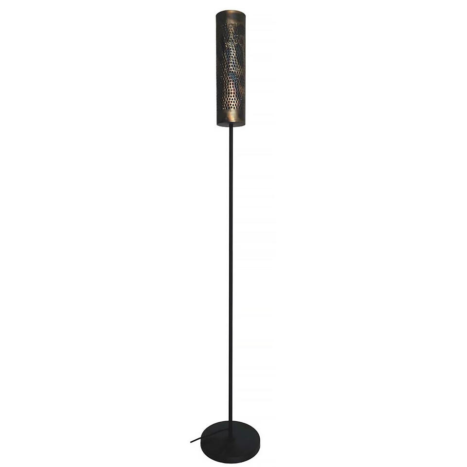 Freelight Vloerlamp Forato - H 175 cm - bruin - zwart