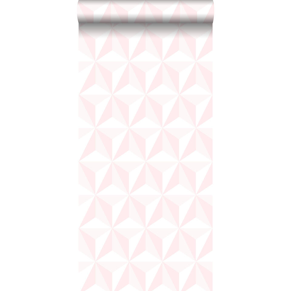 ESTAhome behang - grafisch 3D motief - licht roze - 53 cm x 10.05 m product