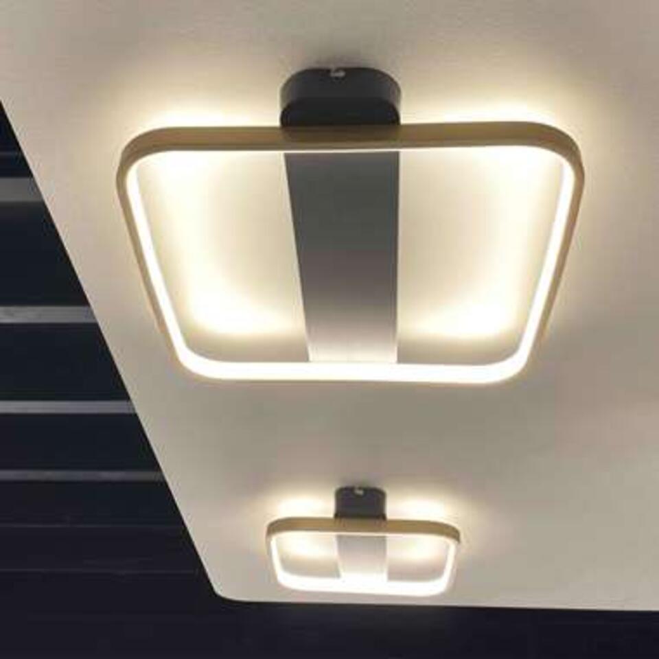 Highlight Plafondlamp Ascona - L 46 B 40 cm - mat goud-zwart
