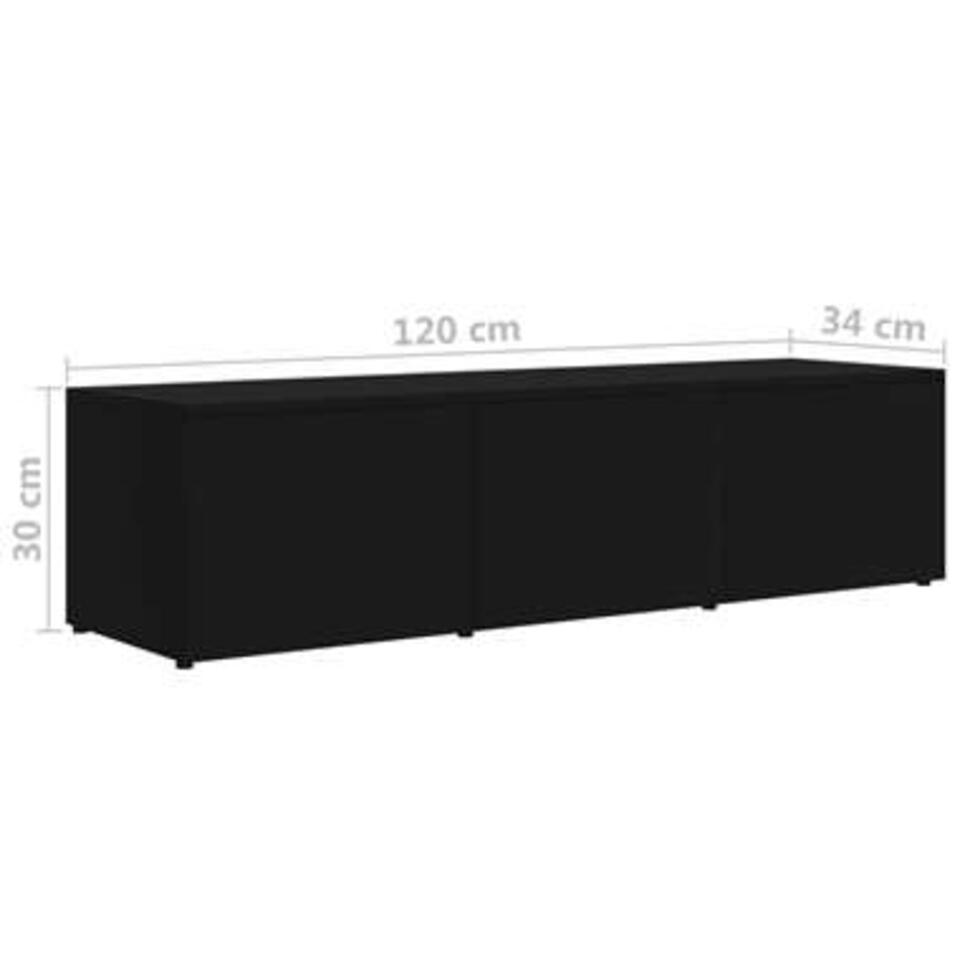 VIDAXL Tv-meubel 120x34x30 cm spaanplaat zwart