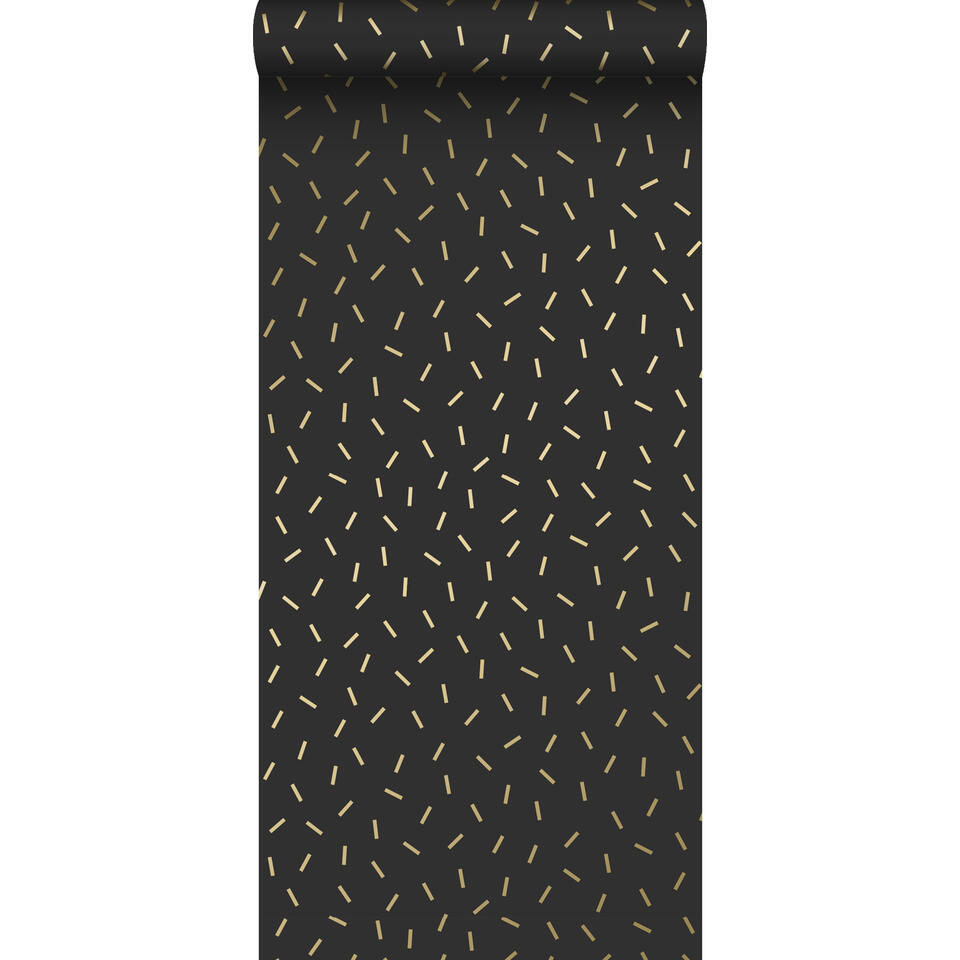 ESTAhome behang - grafisch motief - zwart en goud - 0.53 x 10.05 m product
