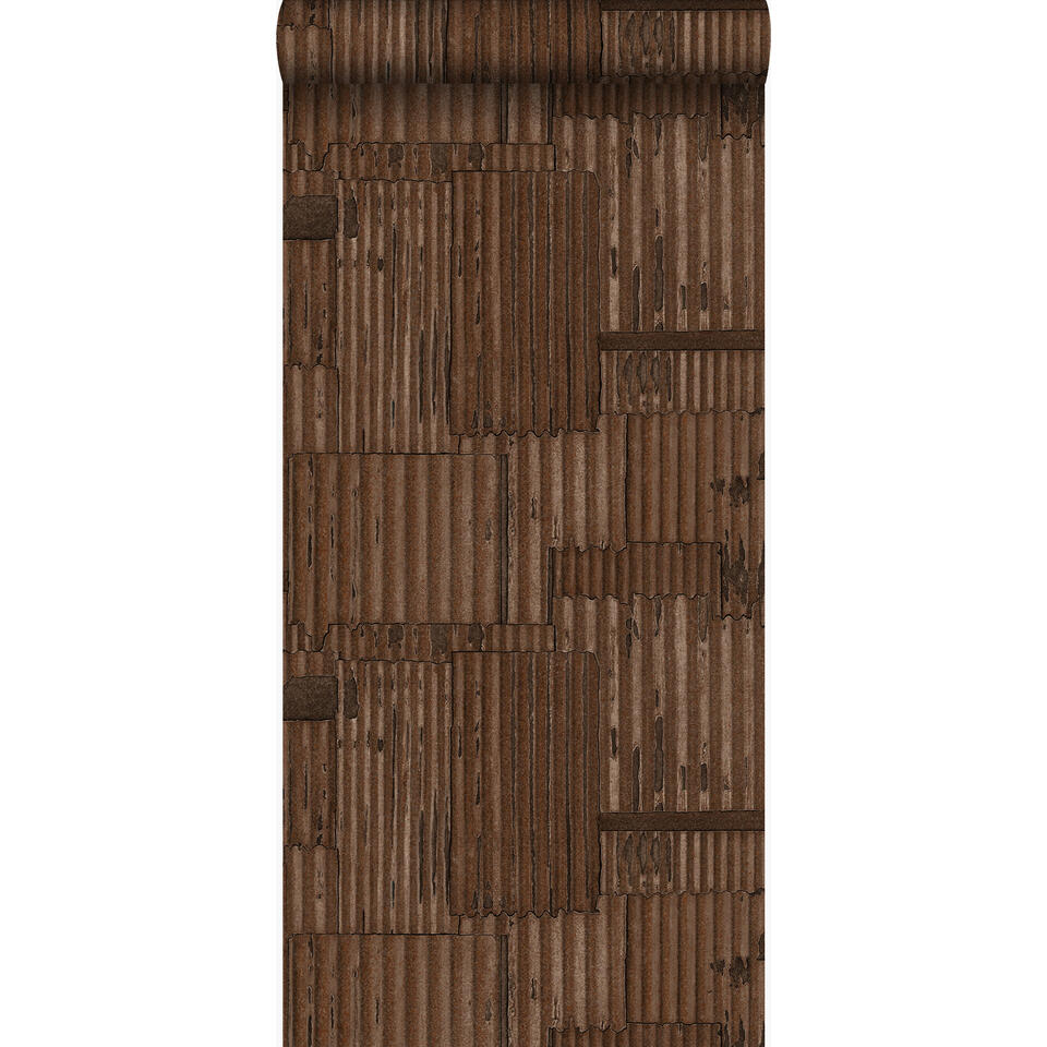 Origin behang - industriële golfplaten - roest bruin - 53 cm x 10.05 m product