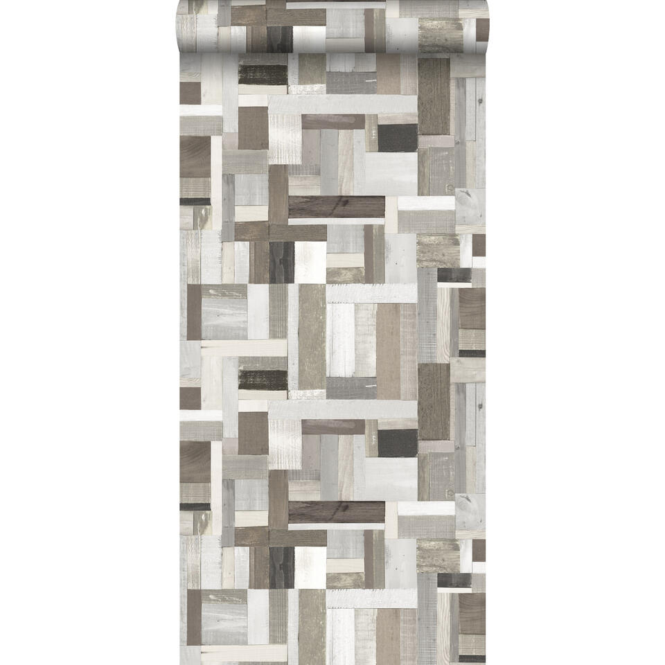 ESTAhome behang - sloophout - beige en taupe - 53 cm x 10,05 m product