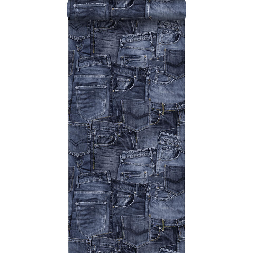 ESTAhome behang - spijkerstof - donkerblauw - 53 cm x 10,05 m product