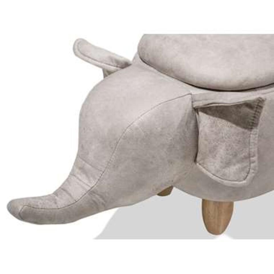 Beliani Hocker ELEPHANT - grijs kunstleer