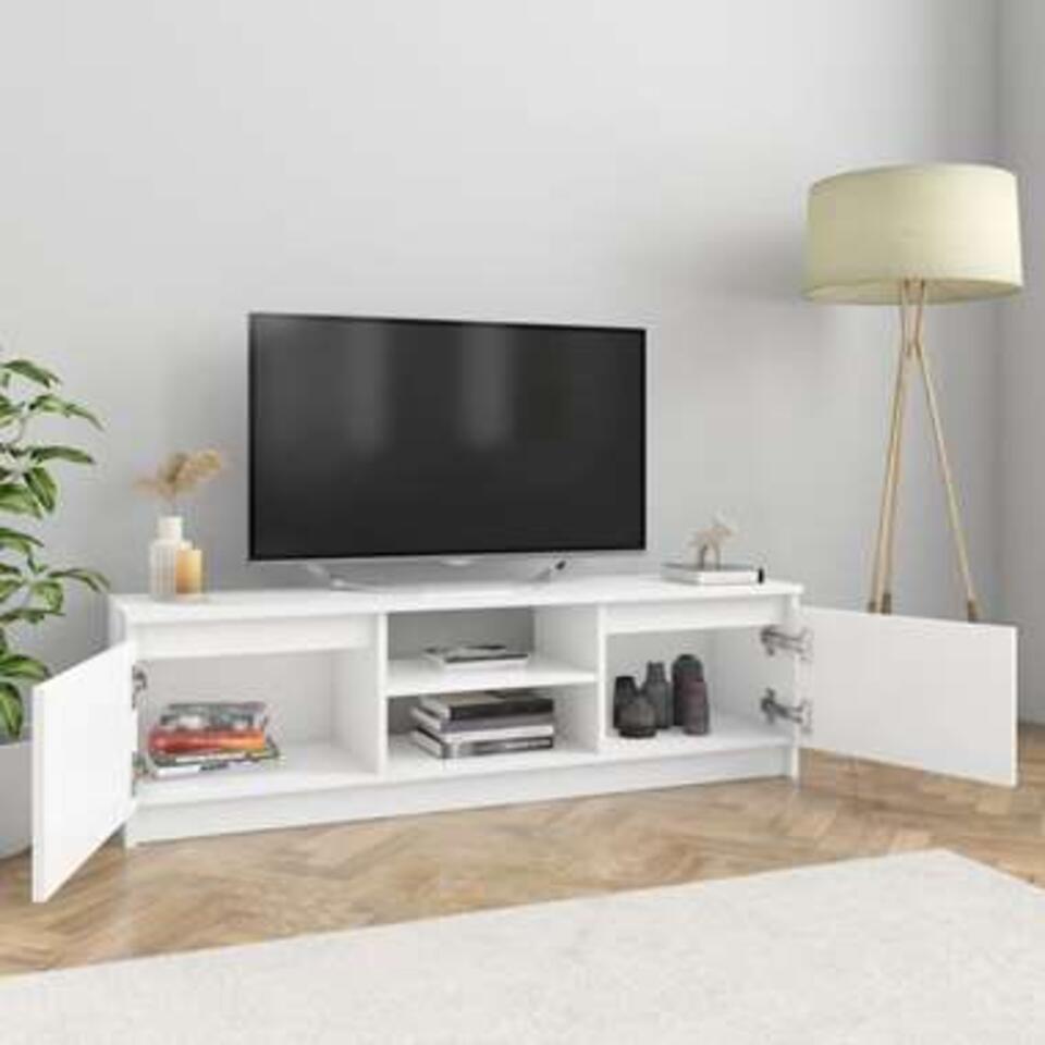 VIDAXL Tv-meubel 120x30x35,5 cm spaanplaat hoogglans wit