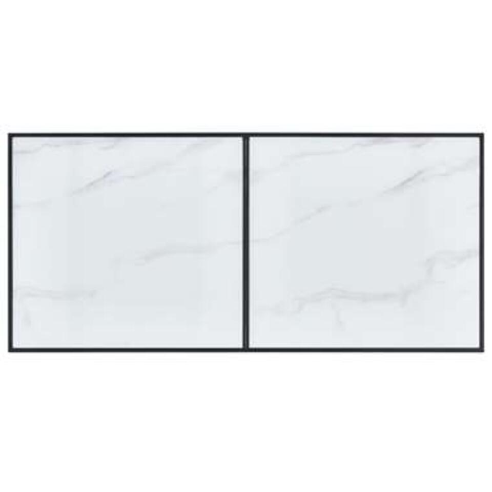 VIDAXL Eettafel 160x80x75 cm gehard glas wit