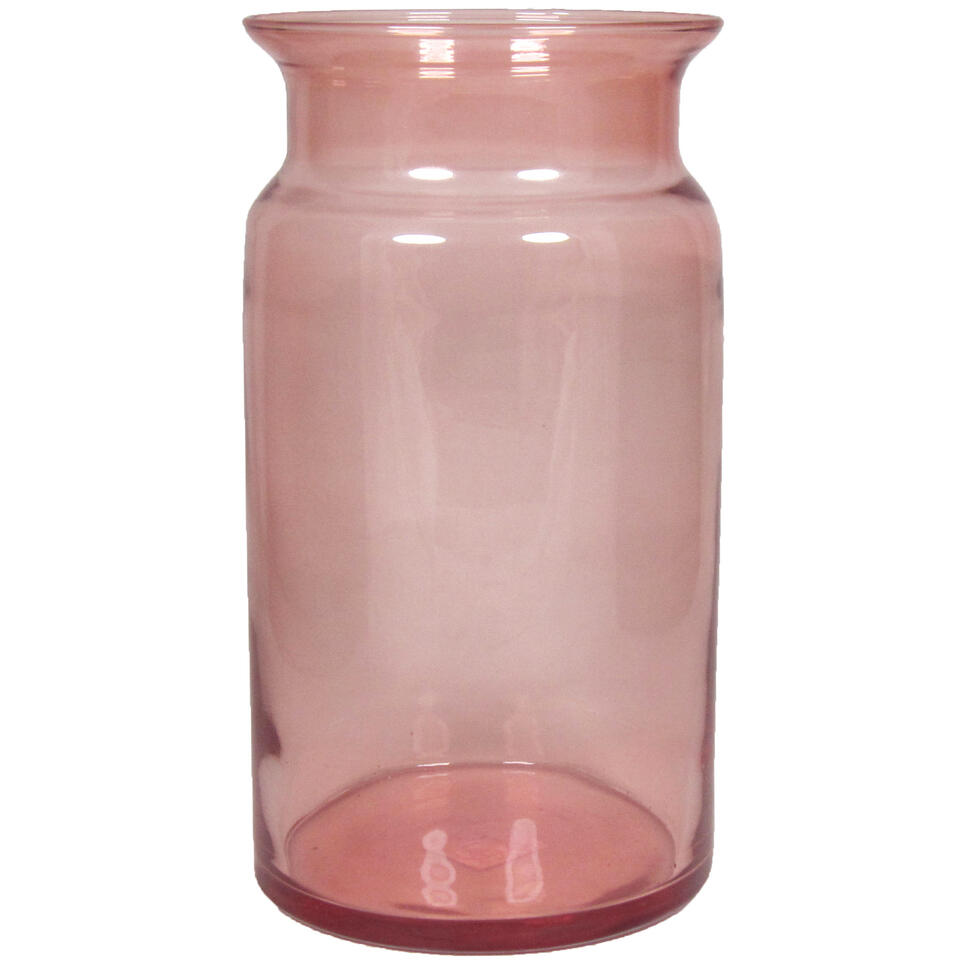 grond Clam gesloten Floran Vaas melkbus met smalle hals - oud roze - glas - 16 x 29 cm | Leen  Bakker