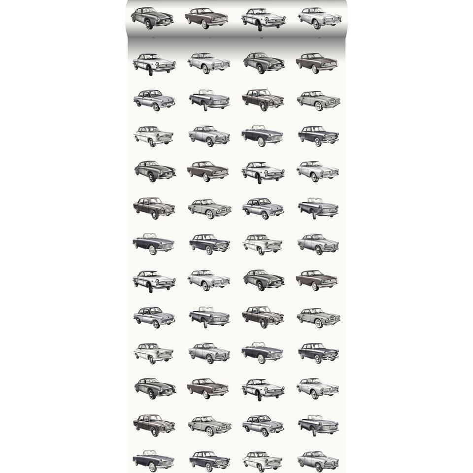ESTAhome behang - vintage auto's - zwart - 53 cm x 10,05 m product