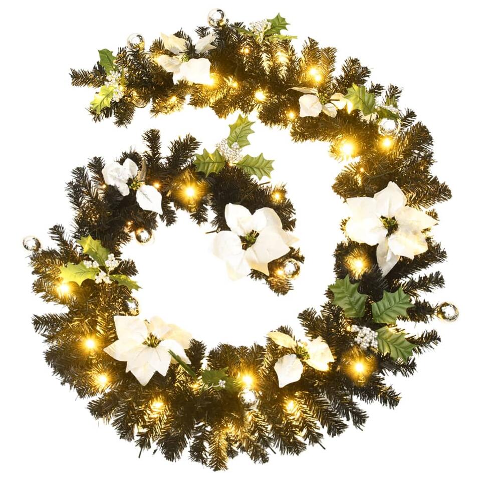 Hoorzitting wit Overvloedig VIDAXL Kerstslinger met LED-lampjes 2,7 m PVC zwart | Leen Bakker