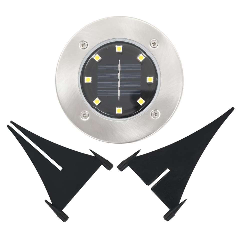 VIDAXL Solargrondlampen LED-lichten warm wit 8 st