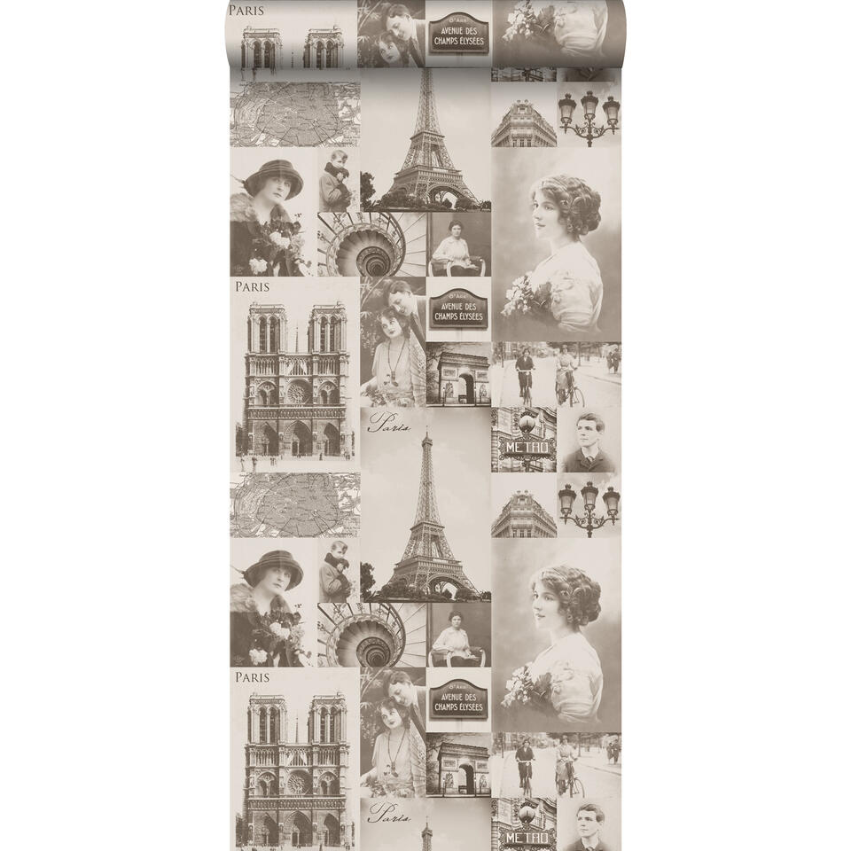 ESTAhome behang - Parijs - sepia bruin - 53 cm x 10,05 m product