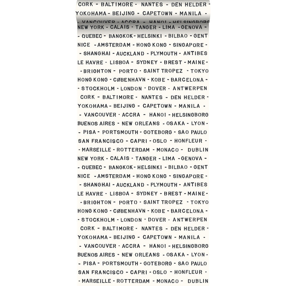 ESTAhome behang - havensteden - zwart en wit - 53 cm x 10,05 m product