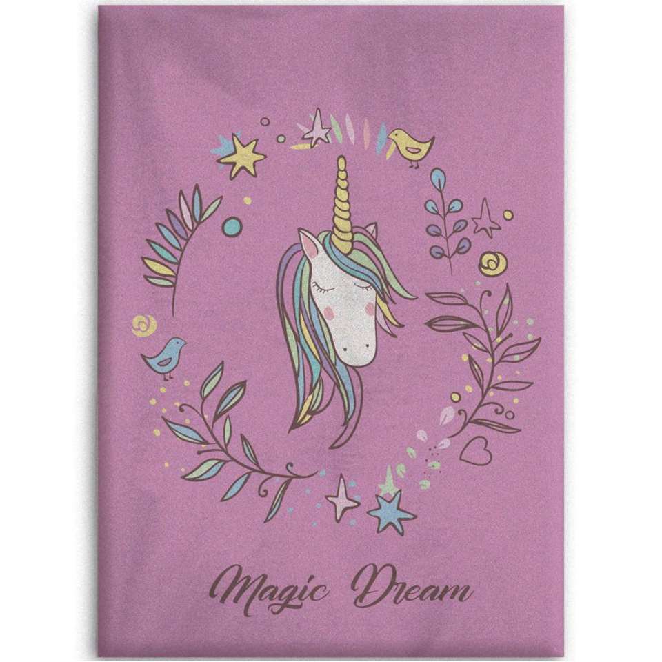 Unicorn Magic Dream - Fleeceplaid - 130 x 160 cm - Roze