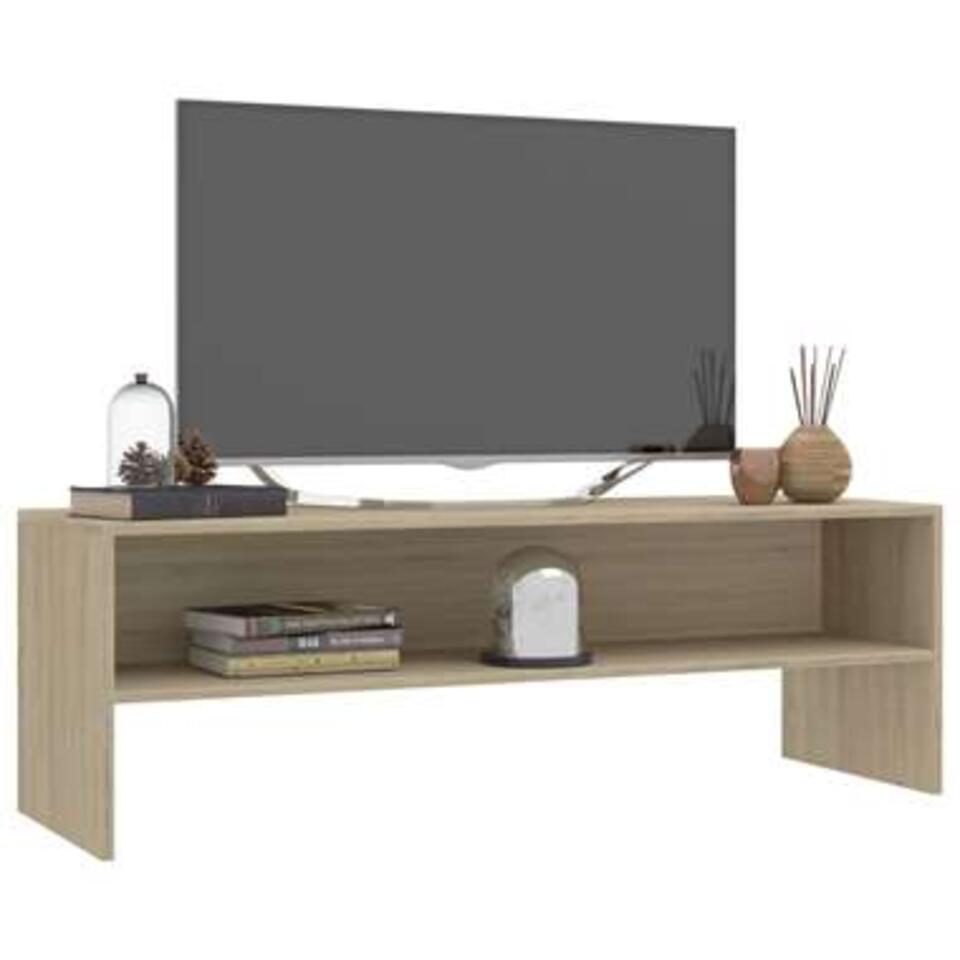 VIDAXL Tv-meubel 120x40x40 cm spaanplaat wit en sonoma eikenkleurig