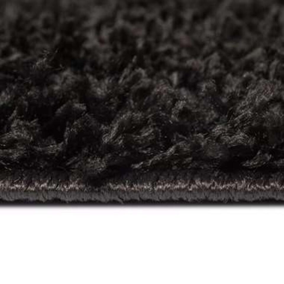 VIDAXL Vloerkleed shaggy hoogpolig 140x200 cm zwart