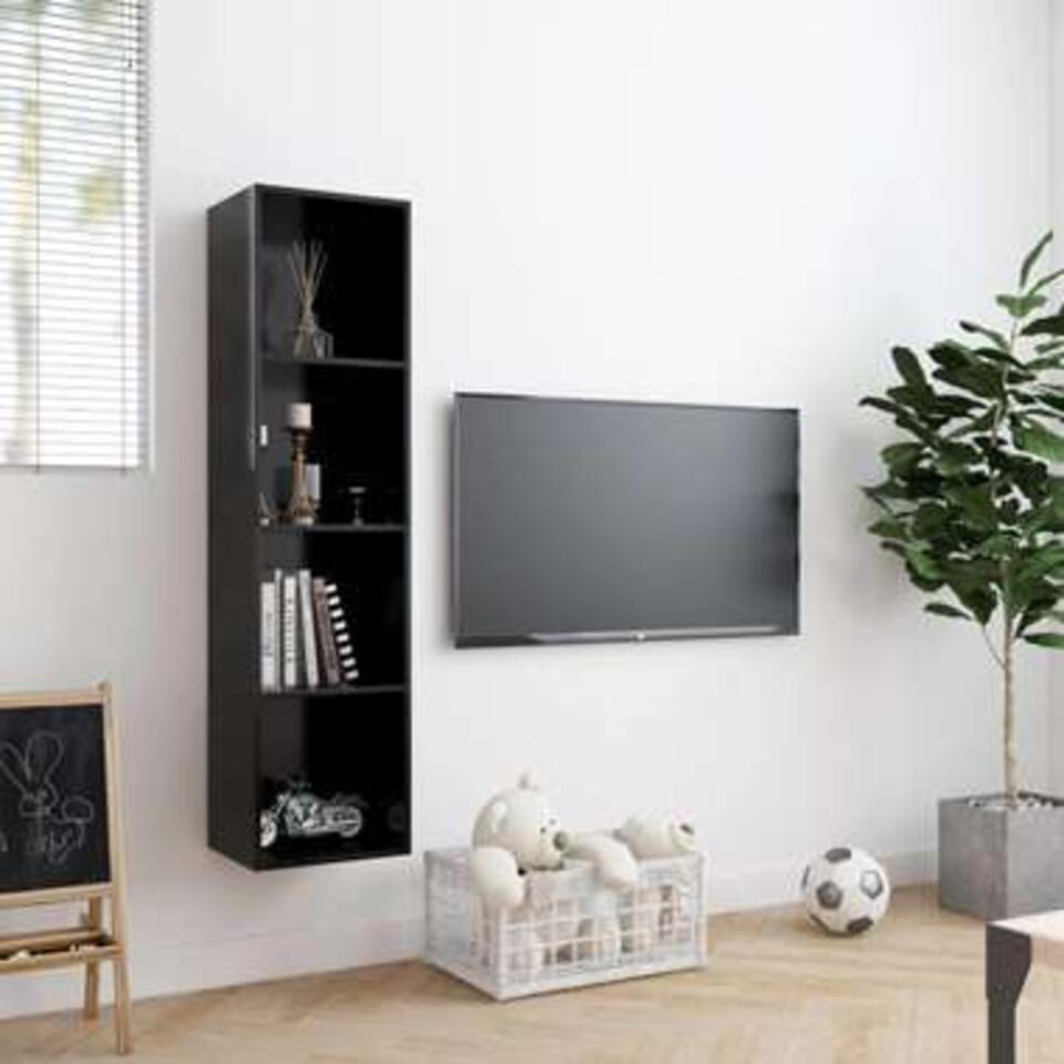 VIDAXL Boekenkast/tv-meubel 143x30x36 cm zwart