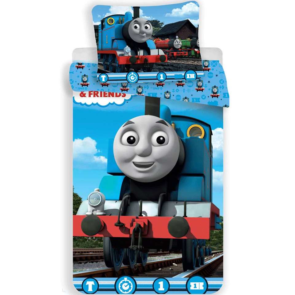 Thomas Trein Locomotive - Dekbedovertrek - Eenpersoons x 200 cm - Blauw | Bakker