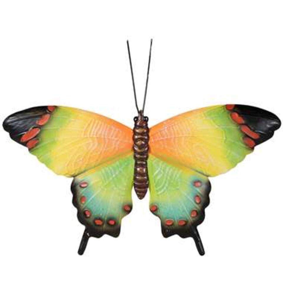 Anna's Collection Tuindecoratie - vlinder - groen - metaal - 37 cm product
