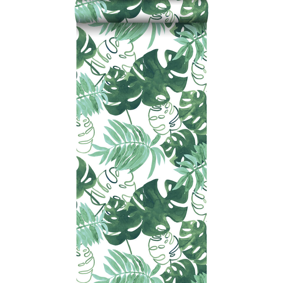 ESTAhome behang - jungle bladeren - smaragdgroen - 53 cm x 10,05 m product