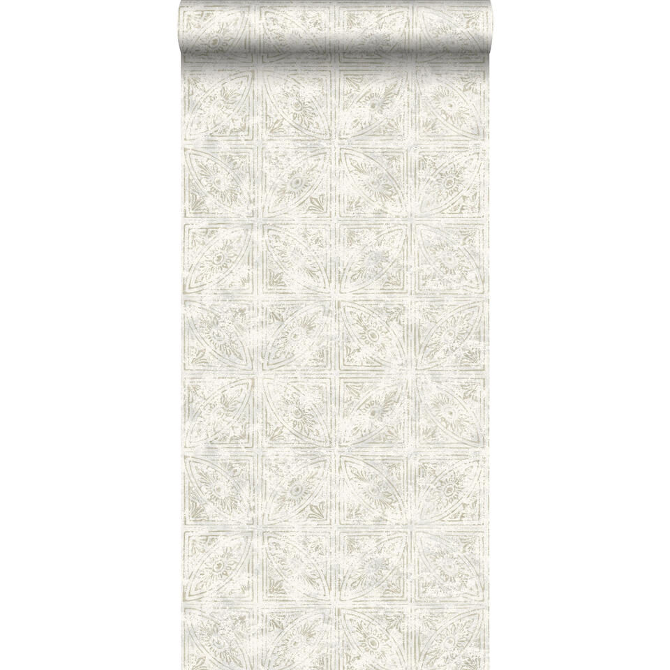 ESTAhome behang - tegelmotief - donker beige - 53 cm x 10,05 m product