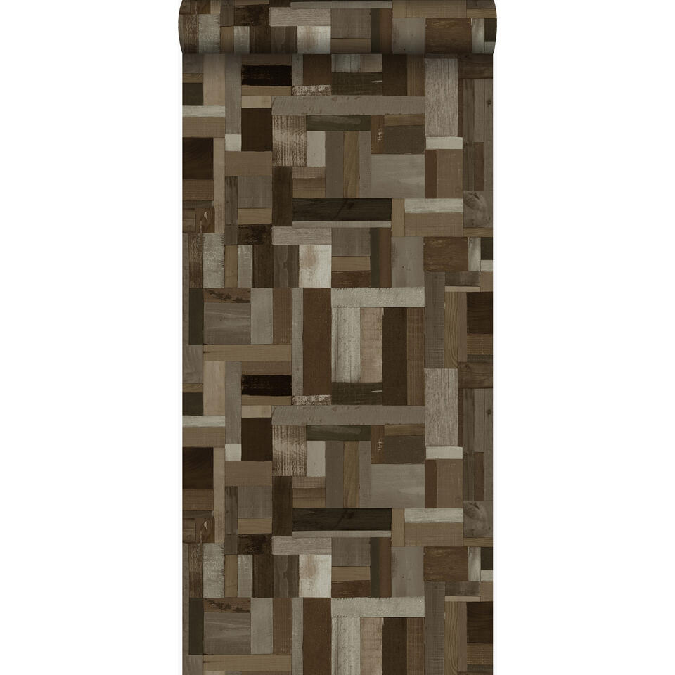 Origin behang - sloophout motief - donkerbruin - 53 cm x 10.05 m product