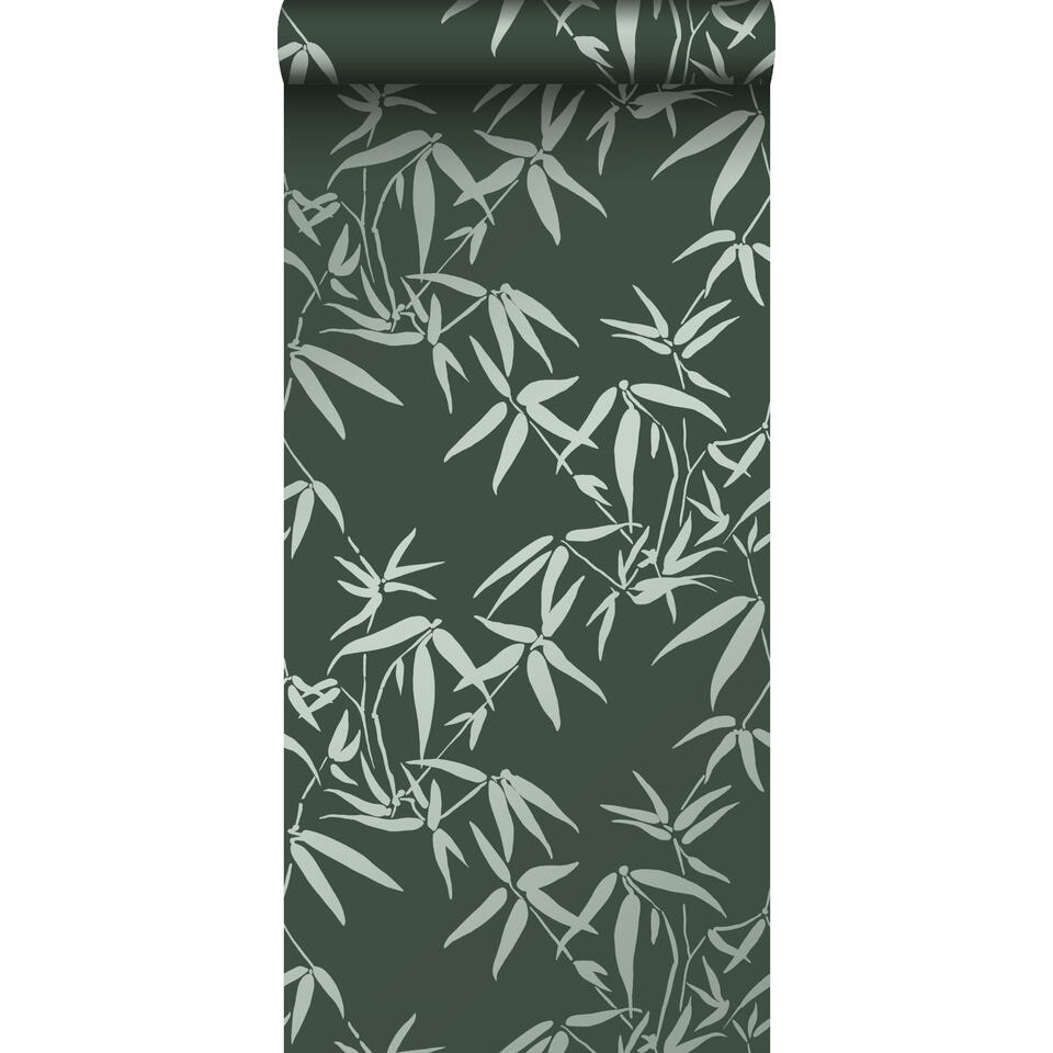 Origin behang - bamboe bladeren - donkergroen - 0.53 x 10.05 m product