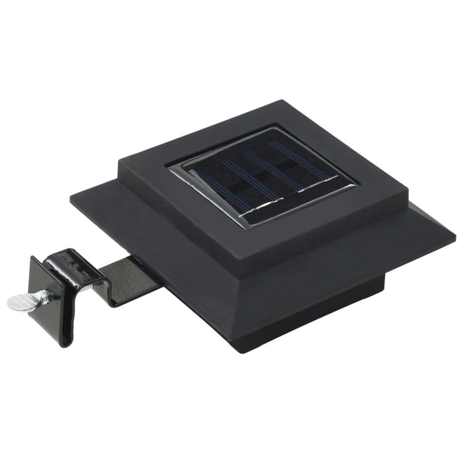 VIDAXL LED-solarlampen vierkant 12 cm zwart 6 st