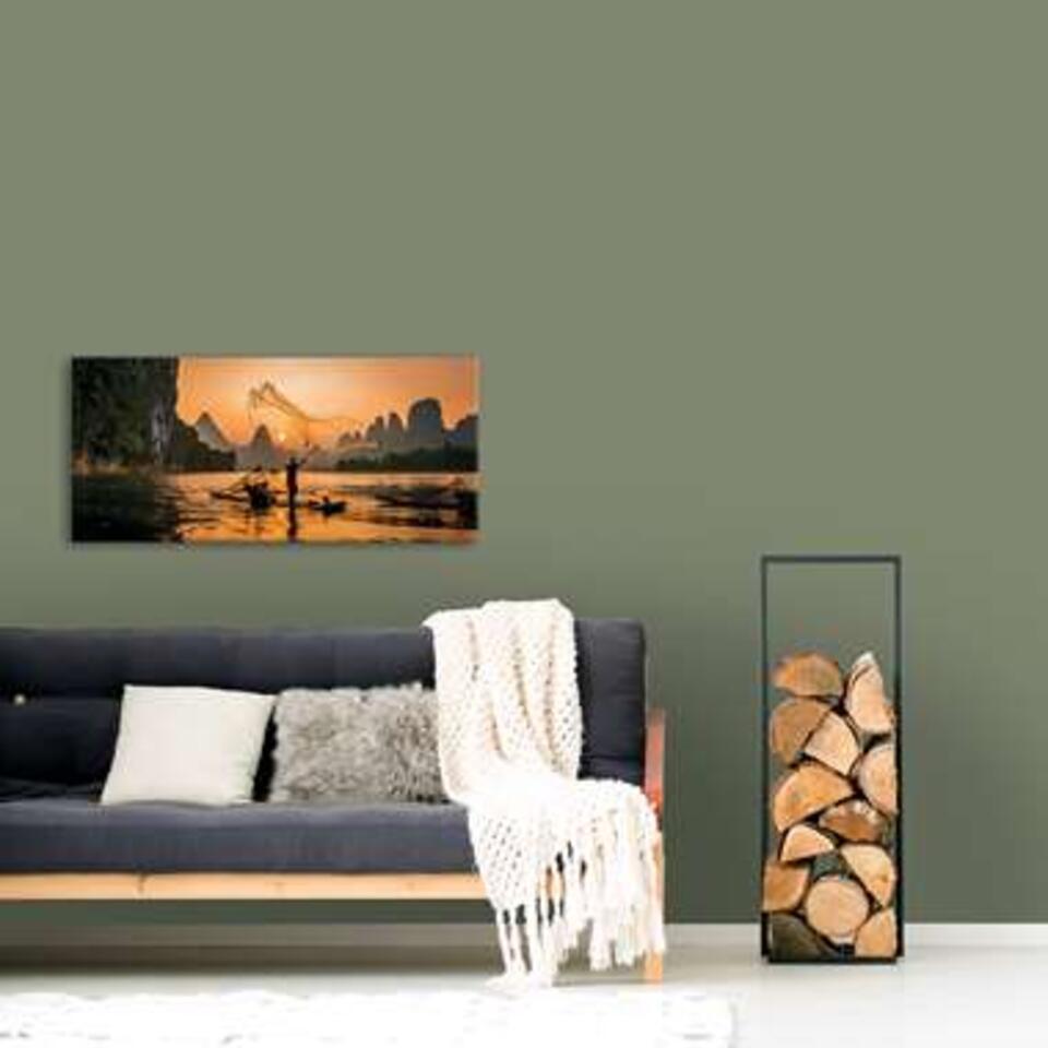 Art for the Home - Canvas - Aziatische Visser - 40x100 cm