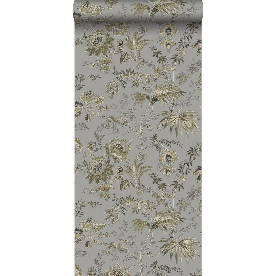 Origin behang - bloemen - taupe en bruin - 53 cm x 10,05 m product