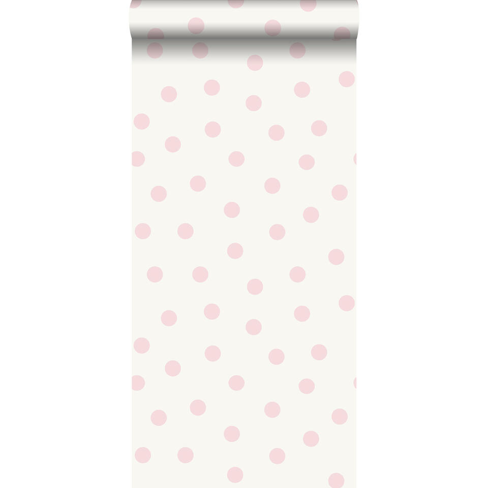 Origin behang - kleine stippen - glanzend roze en wit - 0.53 x 10.05 m product