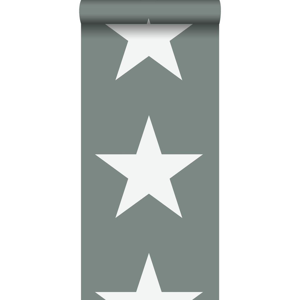 ESTAhome behang - sterren - vergrijsd groen - 0.53 x 10.05 m product