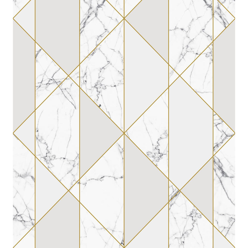 ESTAhome fotobehang - marmer - zwart wit, grijs en goud - 2.5 x 2.79 m product